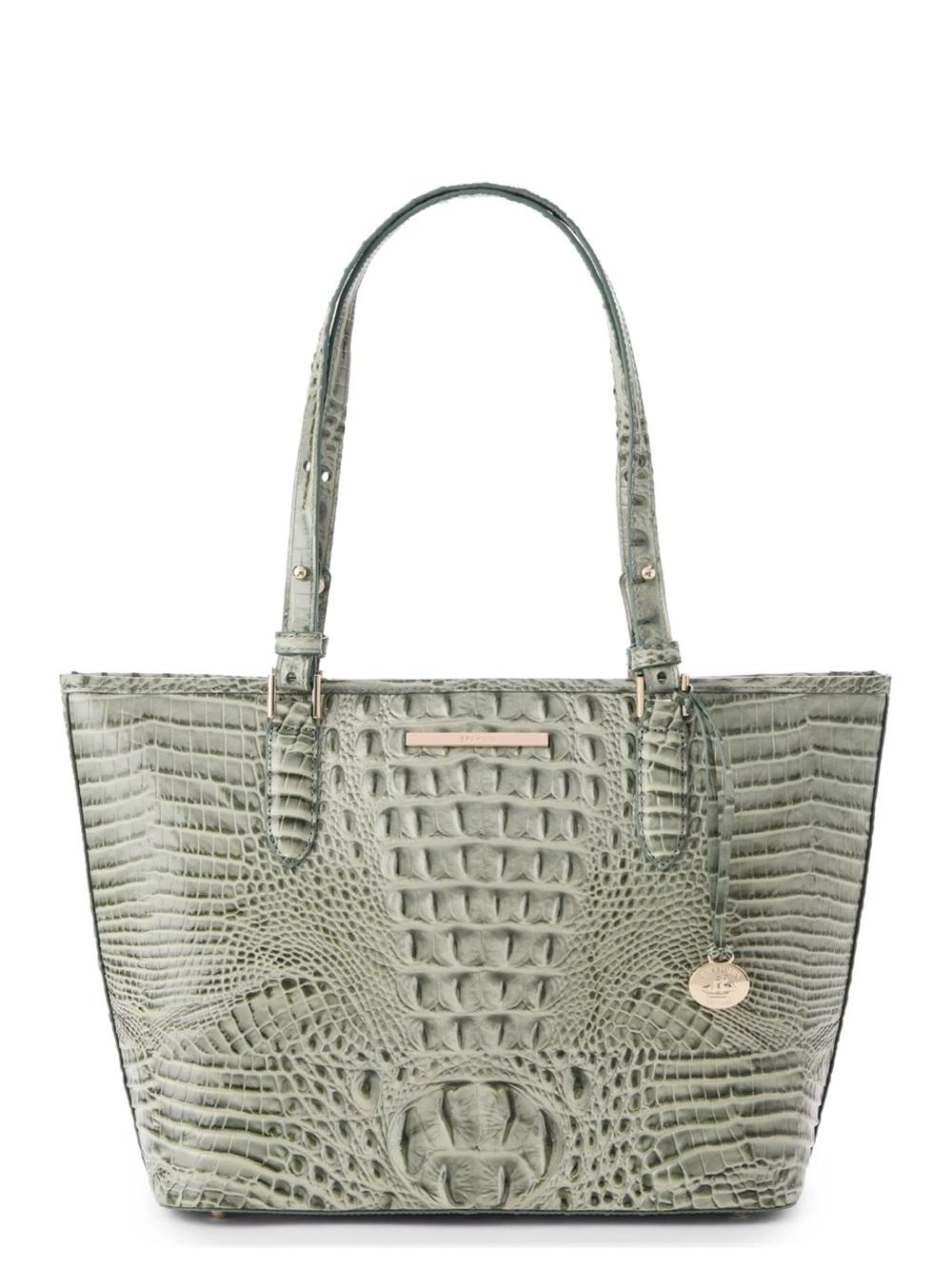 Brahmin Softgrass Croc Embossed Medium Asher Leather Tote
